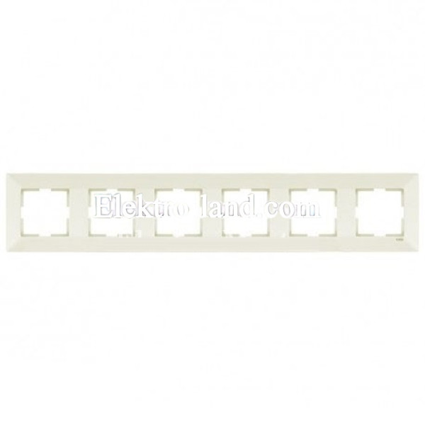 Рамка шестерная горизонтальная крем VIKO MERIDIAN 90979016-WH